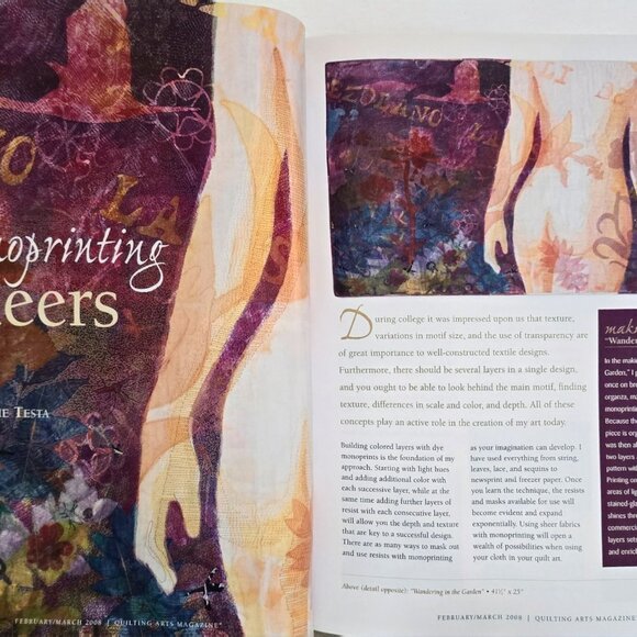 Quilting Arts Magazine February March 2008 39 tips for free motion quilting - Picture 6 of 16